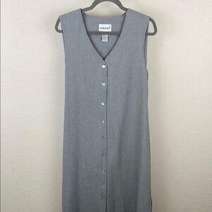 Vintage Fashion Bug Herringbone Gray Sleeveless Dress size 16